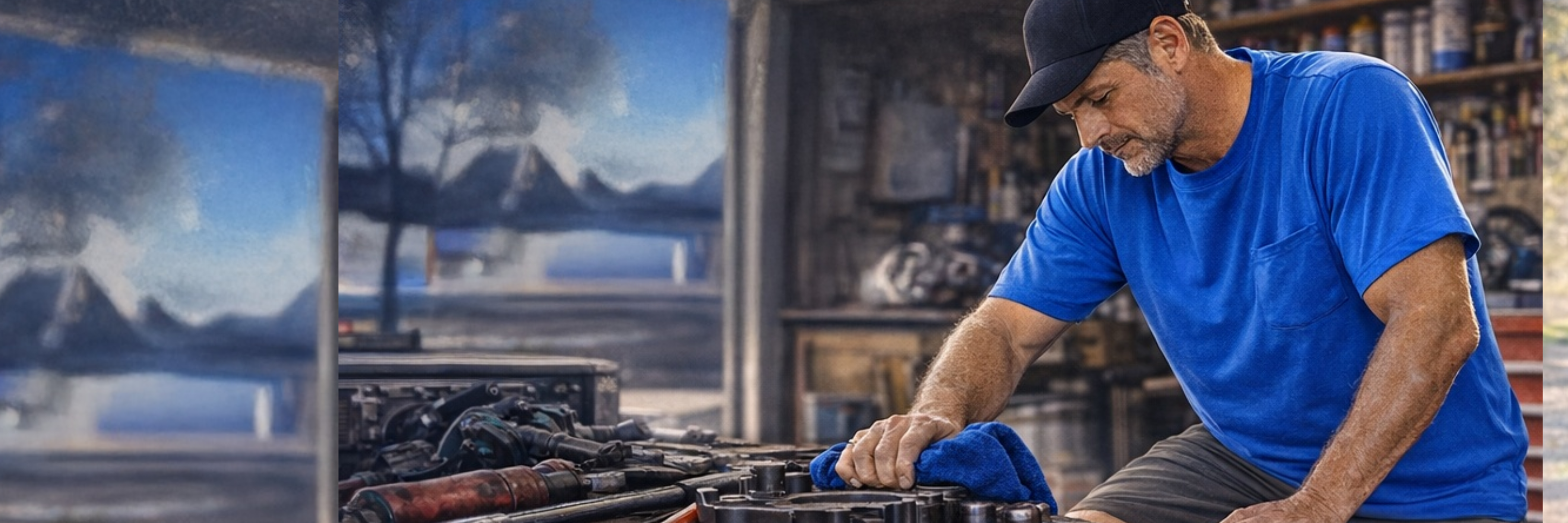 chris in his garage