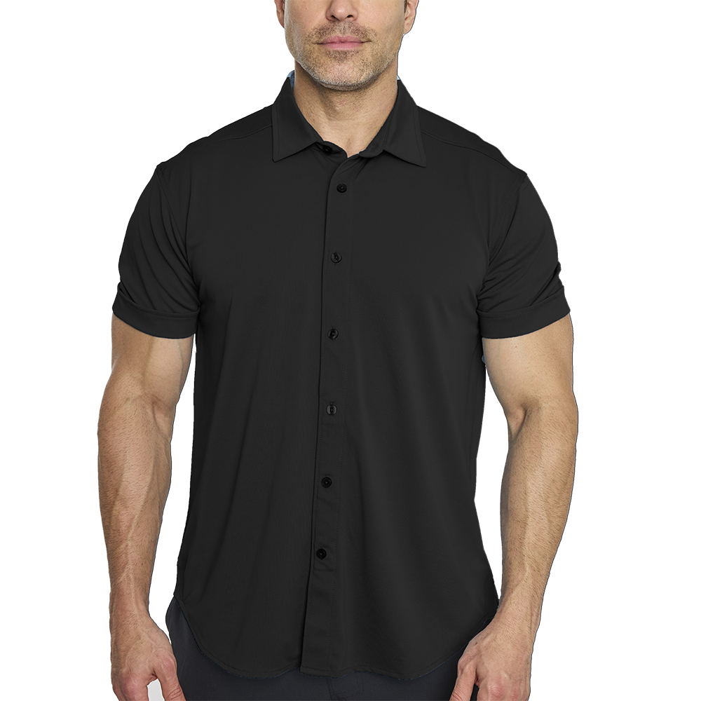 Chemise Homme Coastal à Manches Courtes - Taille XL - Noir Et Blanc à Carreaux - Coton/poly - Occasion Très Bon état