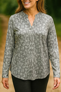 Harbor Grey Floral Print