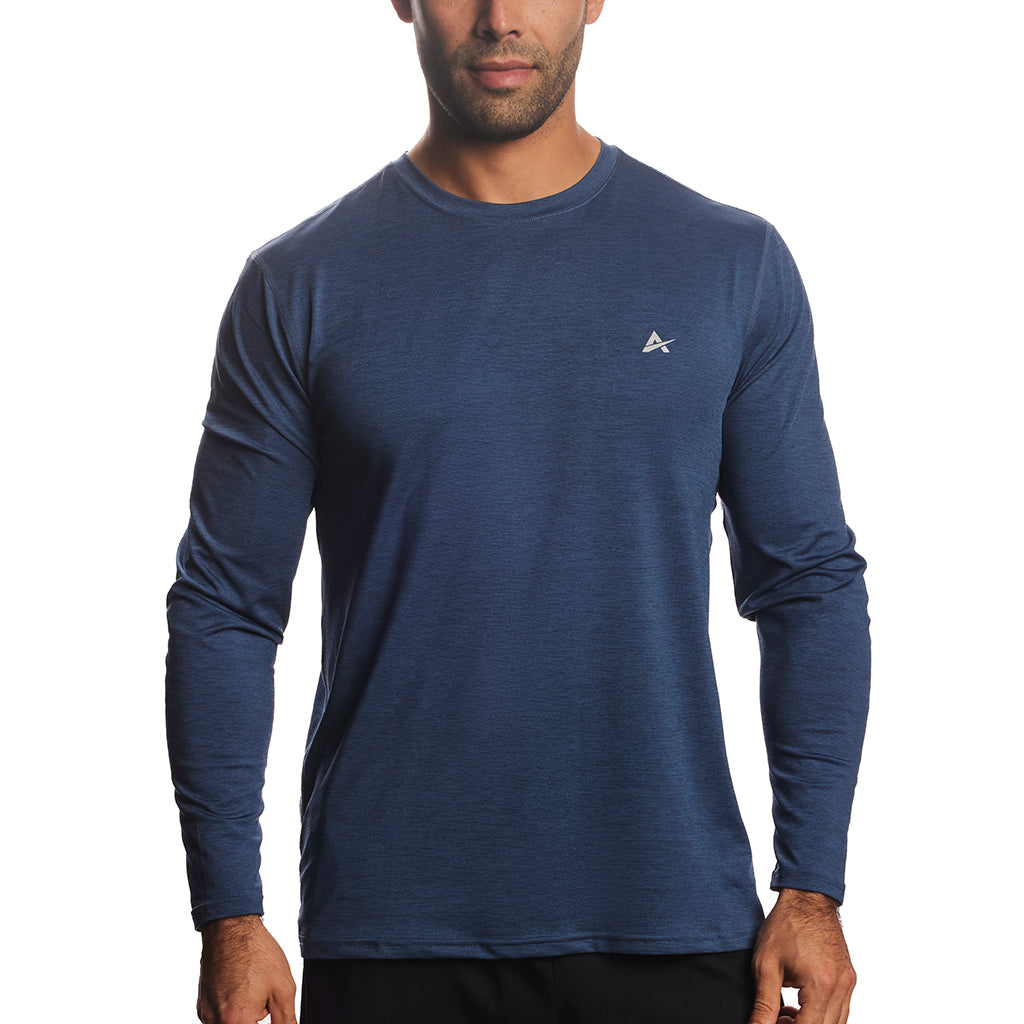 Men's Cotton T Shirt UPF 50+ UV Jersey Sun Apparel Protection Long Sleeve  Cool Long Sleeve (S, Navy)