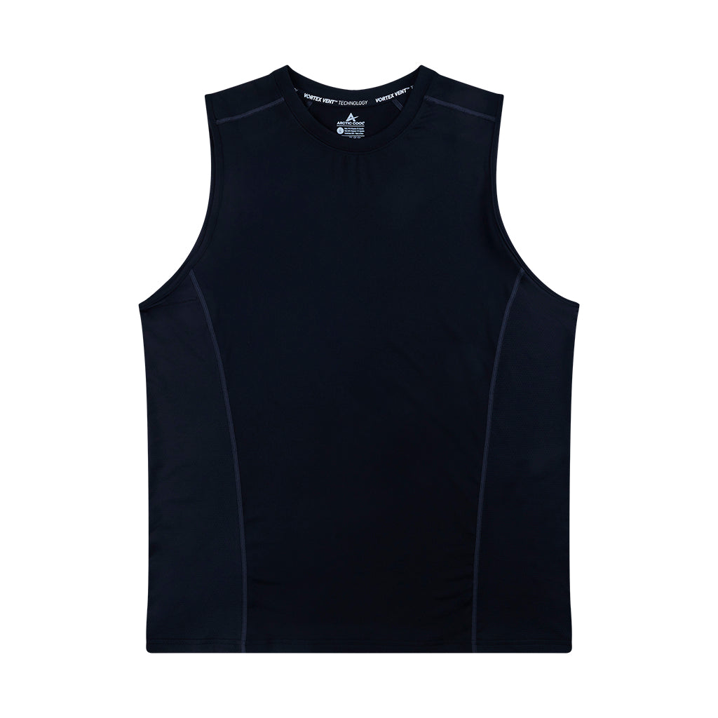 BAW Men's Black Compression Cool Tek Sleeveless Shirt