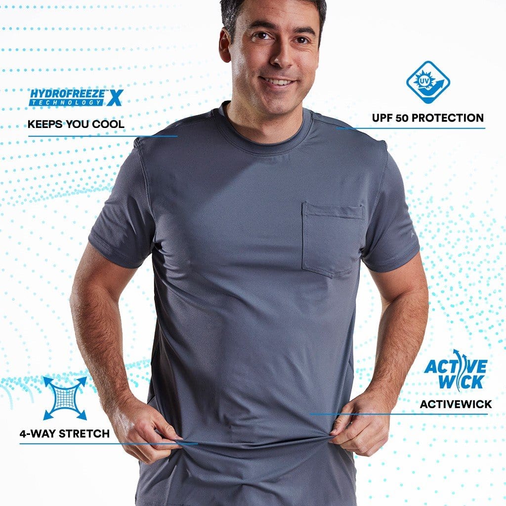 Mens Instant Cooling Pocket Workwear Tee Shirt Arctic Cool